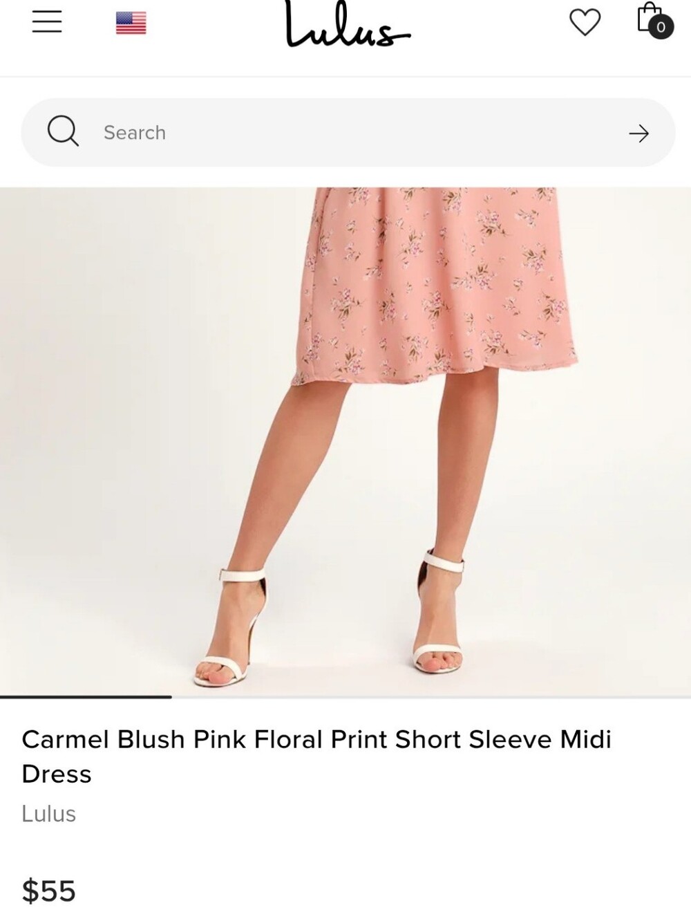 Lulu's Blush Pink Floral Midi Dress - Picture 4 of 4